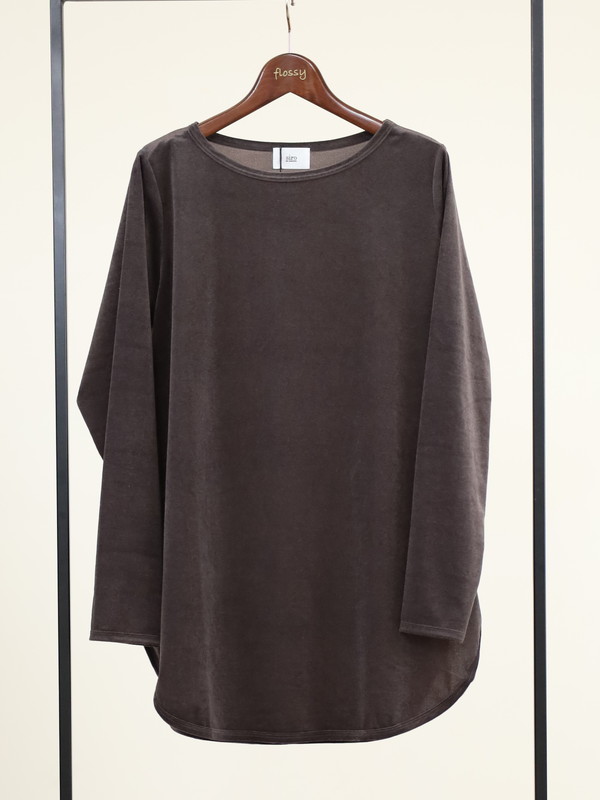 【siro de la bonte】シアーベロアクルーネックトップス