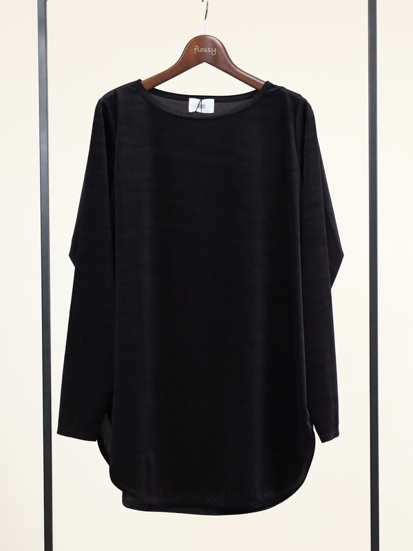 【siro de la bonte】シアーベロアクルーネックトップス