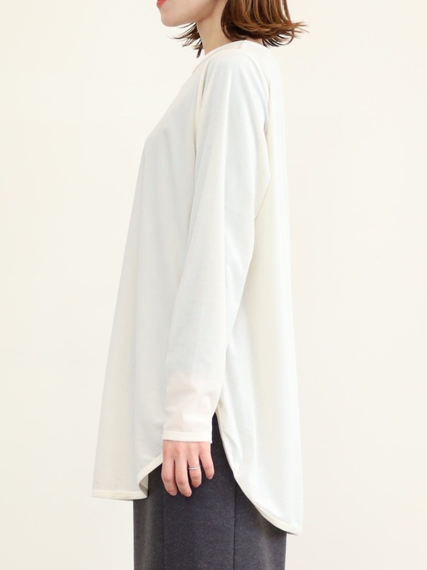 【siro de la bonte】シアーベロアクルーネックトップス