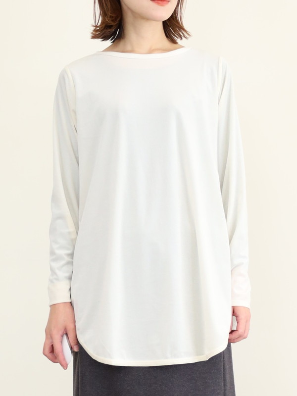 【siro de la bonte】シアーベロアクルーネックトップス