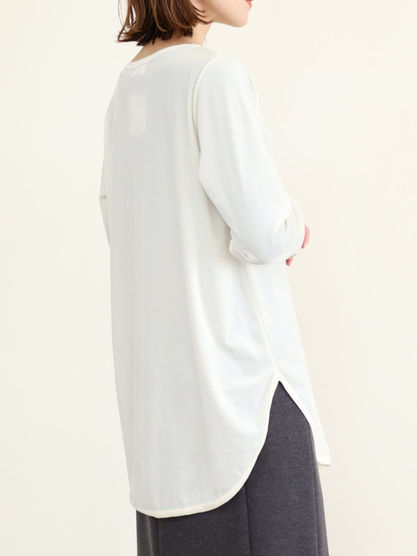 【siro de la bonte】シアーベロアクルーネックトップス