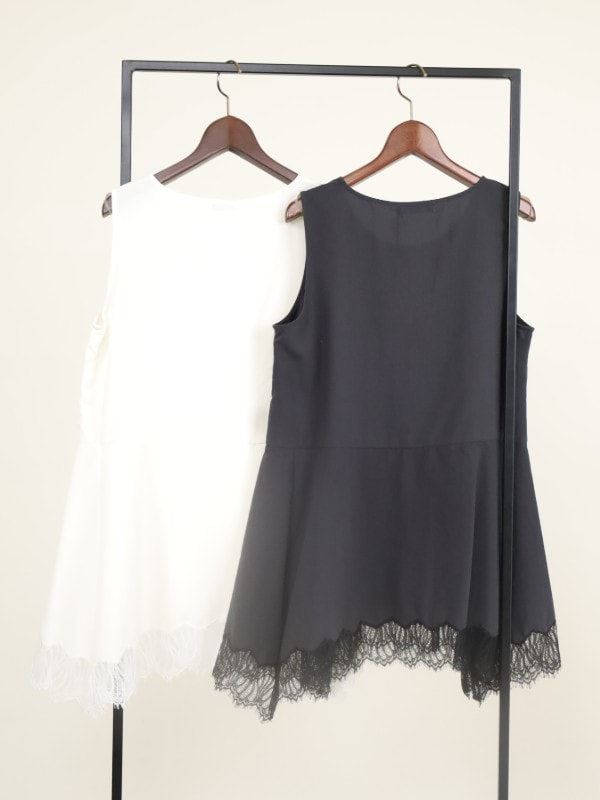 【CHIGNON】ヘムレースサテンタンク