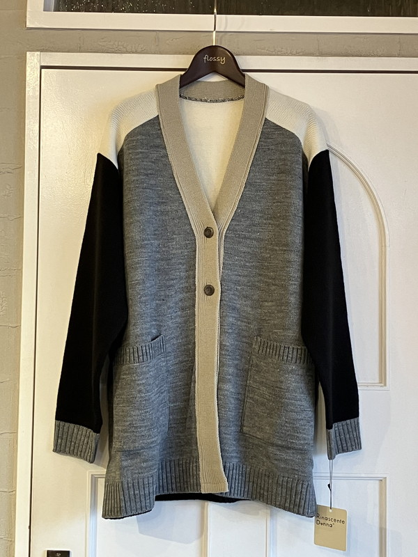 【Rinascente Donna】配色ニットカーデ