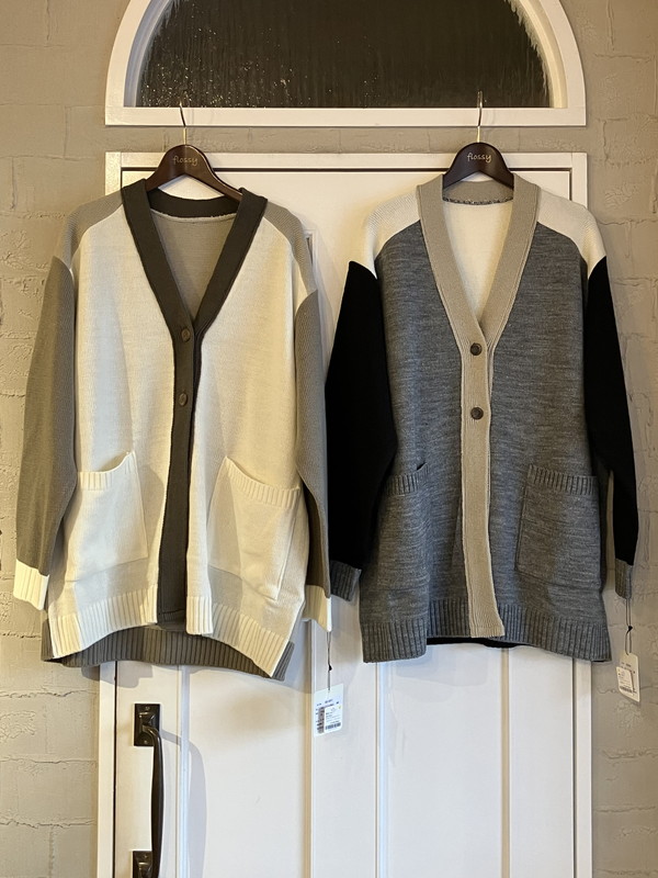 【Rinascente Donna】配色ニットカーデ