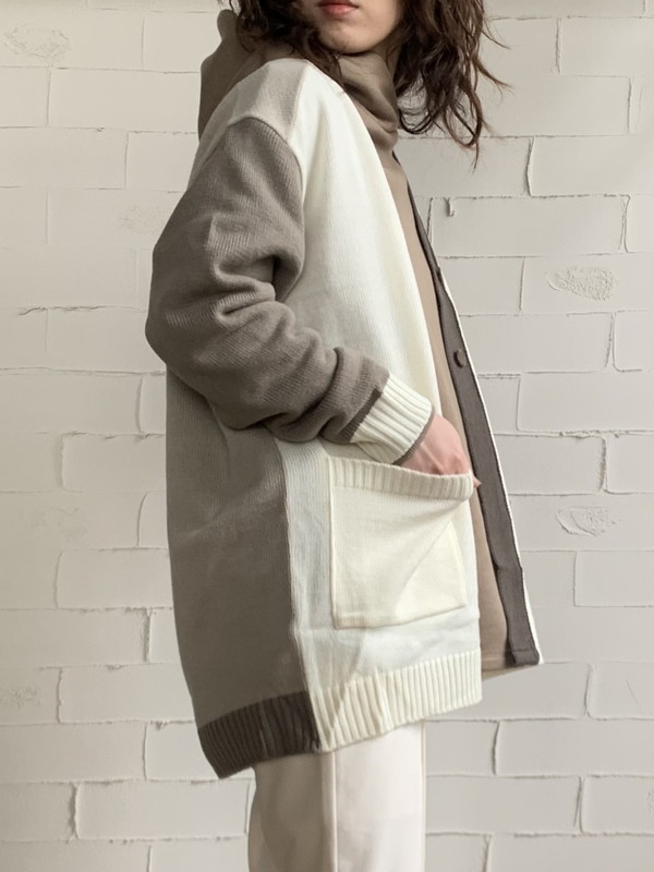 【Rinascente Donna】配色ニットカーデ