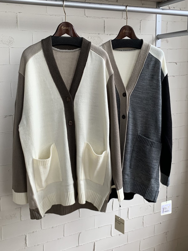 【Rinascente Donna】配色ニットカーデ