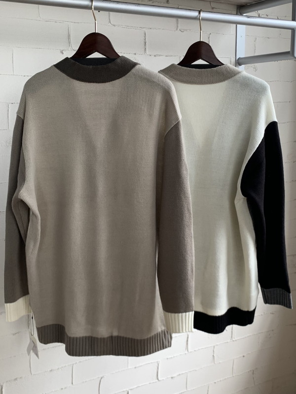 【Rinascente Donna】配色ニットカーデ