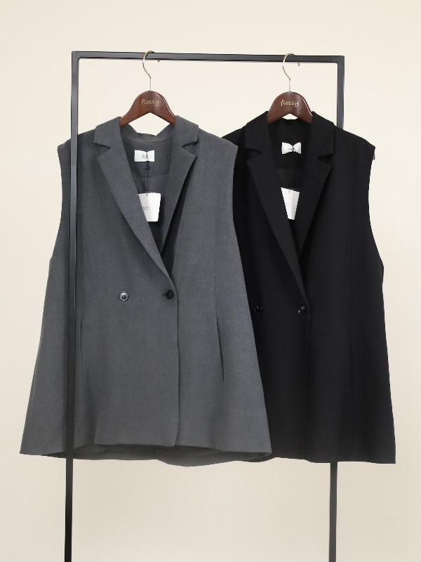 【siro de la bonte】ストレッチツイルテーラードベスト
