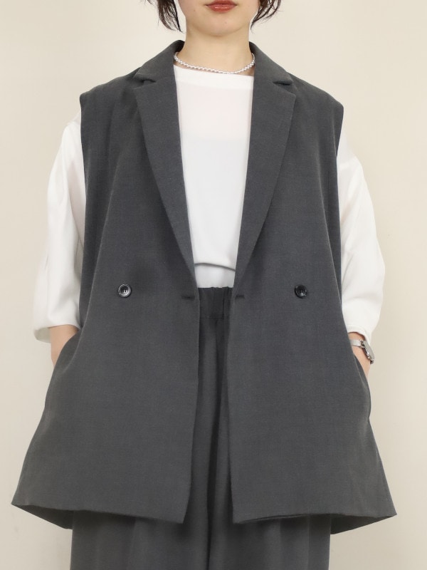 【siro de la bonte】ストレッチツイルテーラードベスト