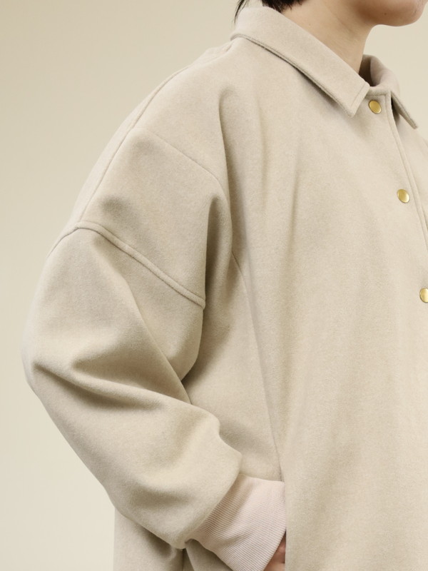 【siro de la bonte】ライトメルトンワイドシャツジャケット