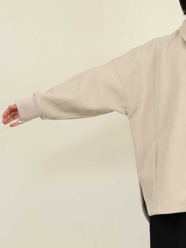 【siro de la bonte】ライトメルトンワイドシャツジャケット