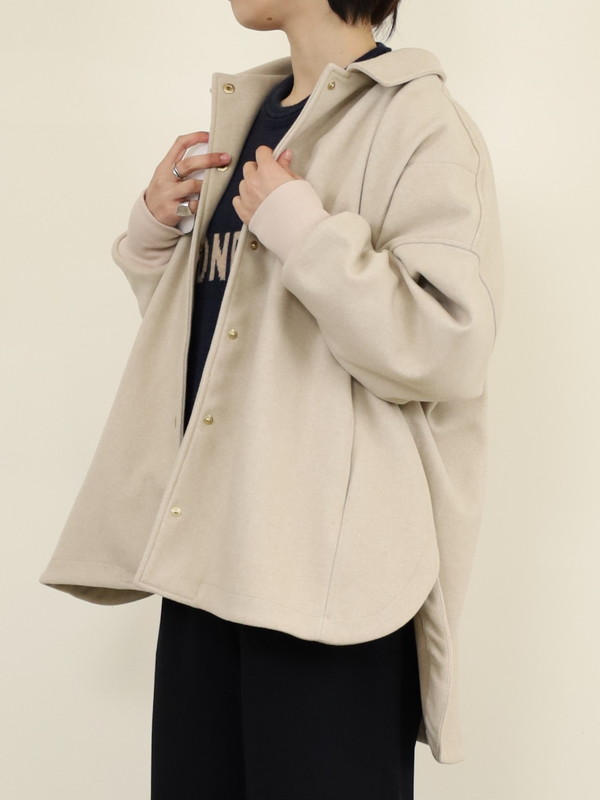 【siro de la bonte】ライトメルトンワイドシャツジャケット