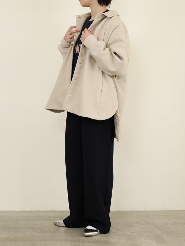 【siro de la bonte】ライトメルトンワイドシャツジャケット