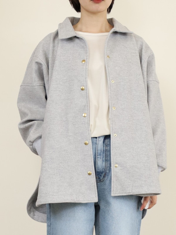 【siro de la bonte】ライトメルトンワイドシャツジャケット