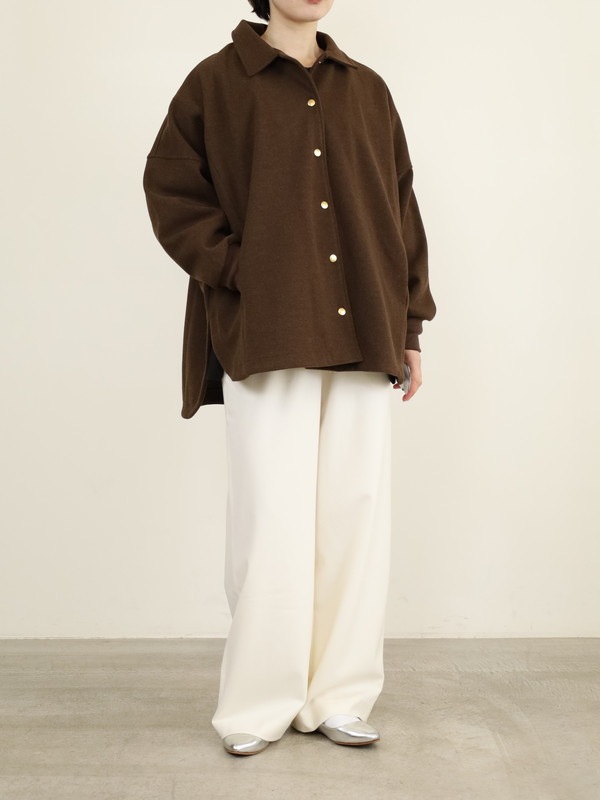 【siro de la bonte】ライトメルトンワイドシャツジャケット