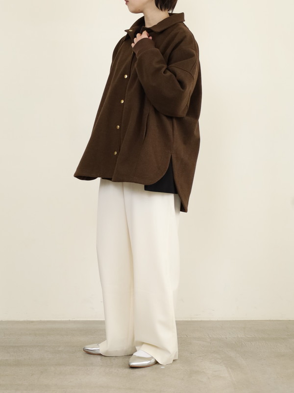 【siro de la bonte】ライトメルトンワイドシャツジャケット