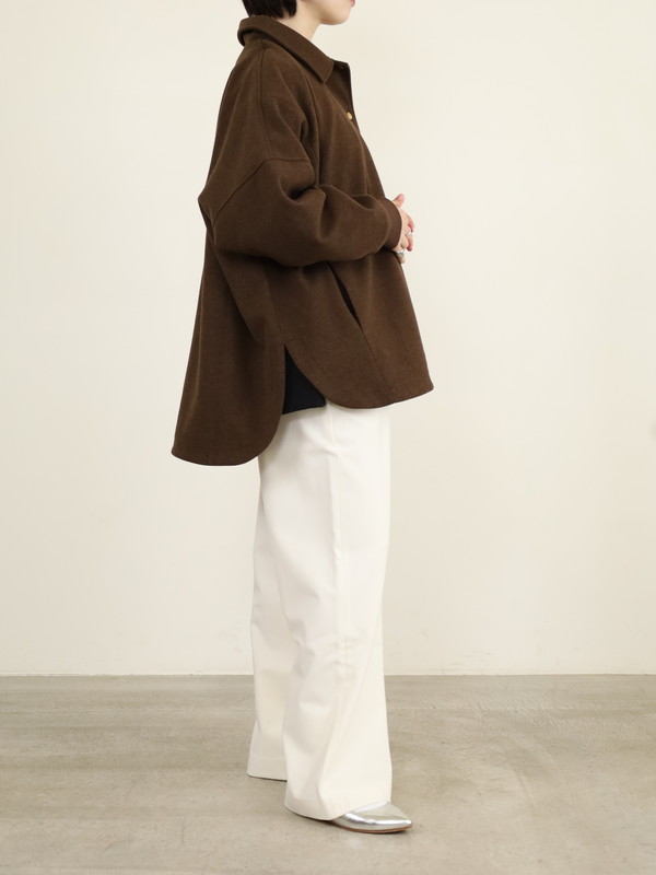 【siro de la bonte】ライトメルトンワイドシャツジャケット