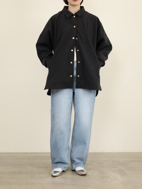 【siro de la bonte】ライトメルトンワイドシャツジャケット