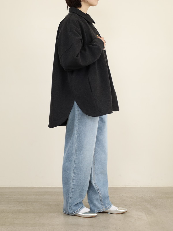 【siro de la bonte】ライトメルトンワイドシャツジャケット