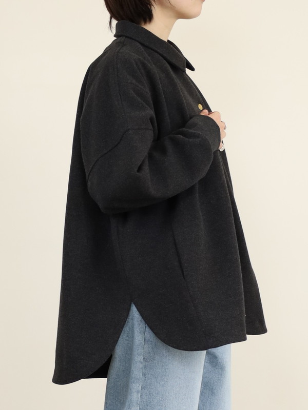 【siro de la bonte】ライトメルトンワイドシャツジャケット