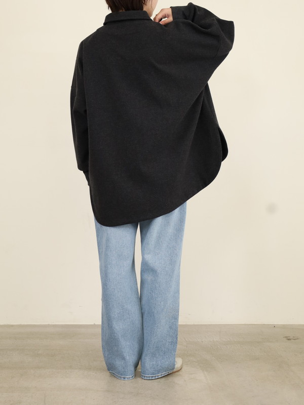 【siro de la bonte】ライトメルトンワイドシャツジャケット