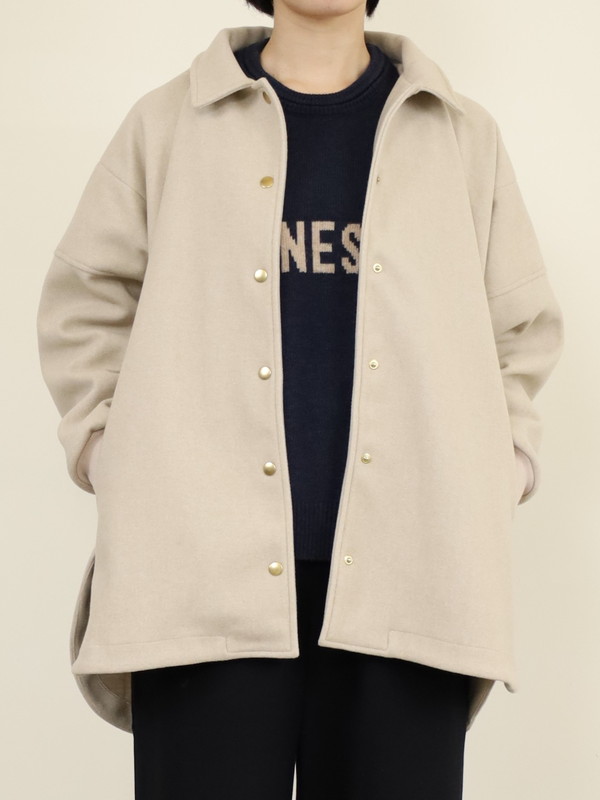 【siro de la bonte】ライトメルトンワイドシャツジャケット