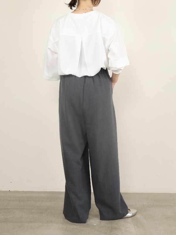 【siro de la bonte】ストレッチツイルタックイージーパンツ