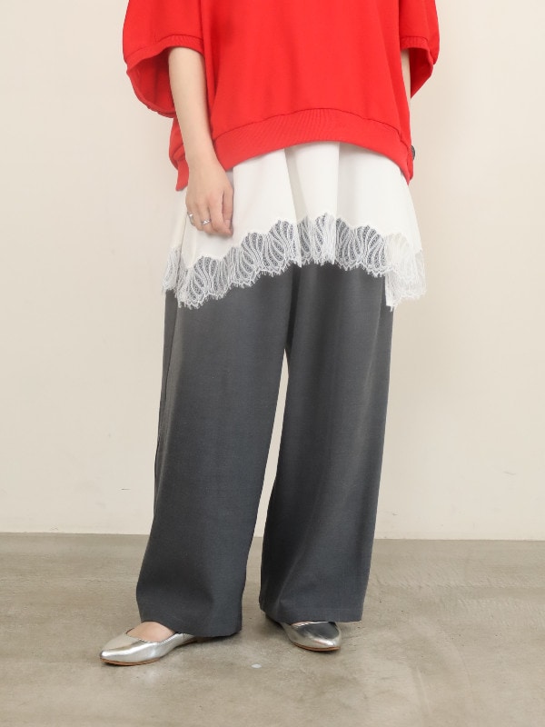 【siro de la bonte】ストレッチツイルタックイージーパンツ