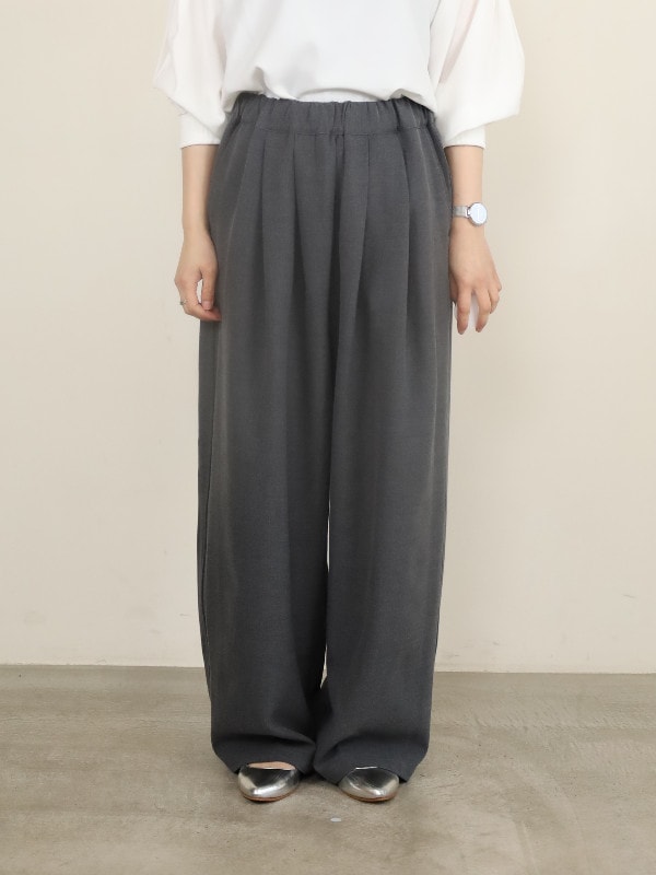 【siro de la bonte】ストレッチツイルタックイージーパンツ