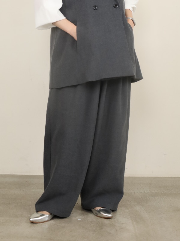 【siro de la bonte】ストレッチツイルタックイージーパンツ