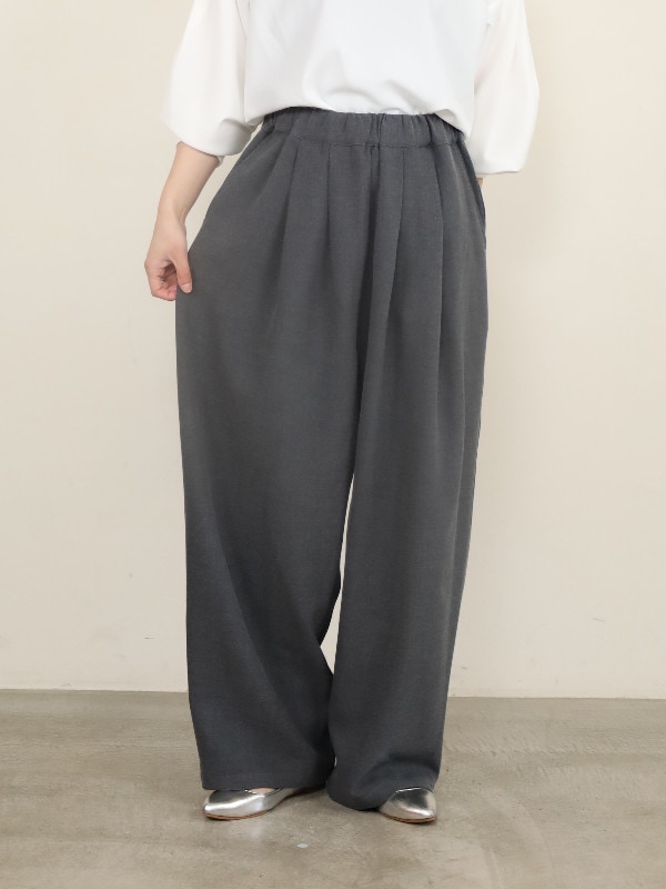 【siro de la bonte】ストレッチツイルタックイージーパンツ