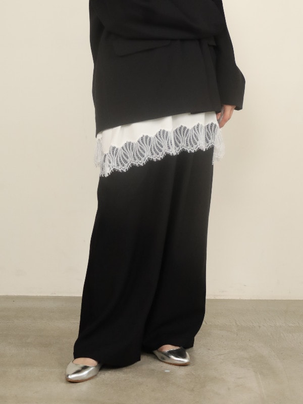 【siro de la bonte】ストレッチツイルタックイージーパンツ