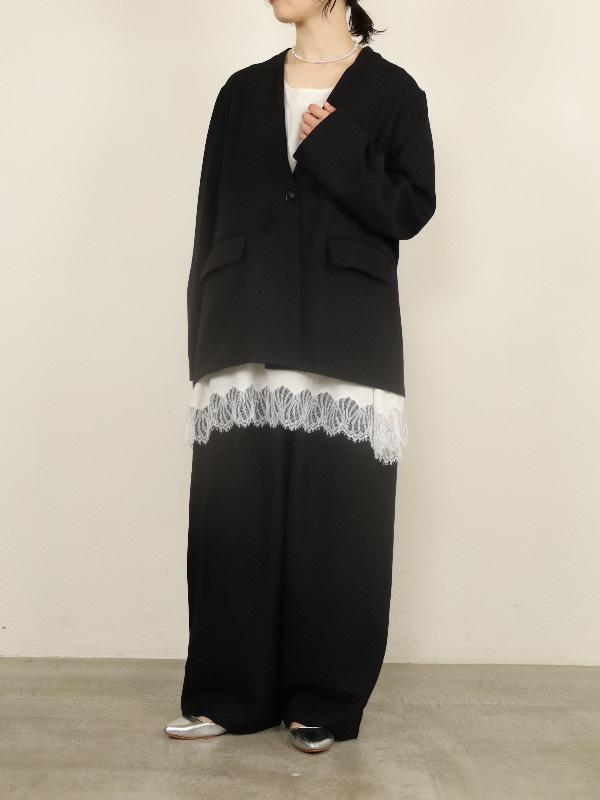 【siro de la bonte】ストレッチツイルタックイージーパンツ