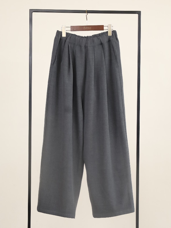 【siro de la bonte】ストレッチツイルタックイージーパンツ