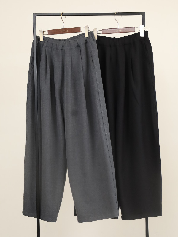 【siro de la bonte】ストレッチツイルタックイージーパンツ