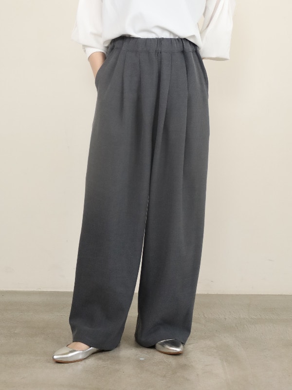 【siro de la bonte】ストレッチツイルタックイージーパンツ