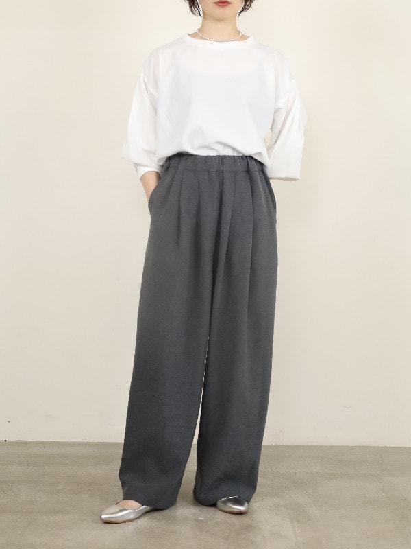 【siro de la bonte】ストレッチツイルタックイージーパンツ