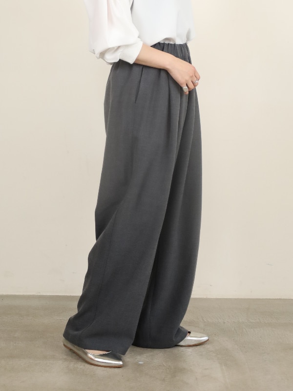 【siro de la bonte】ストレッチツイルタックイージーパンツ