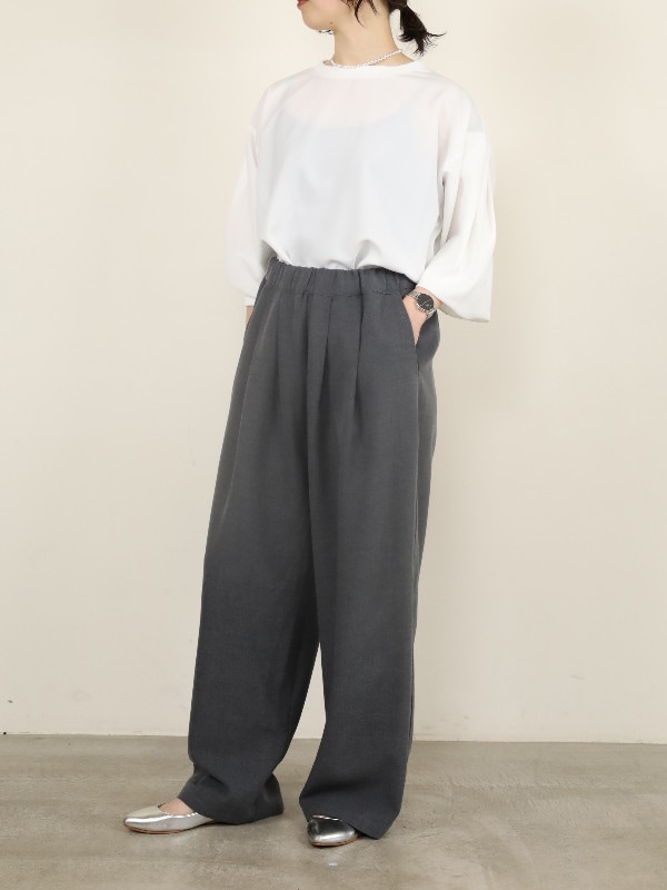 【siro de la bonte】ストレッチツイルタックイージーパンツ