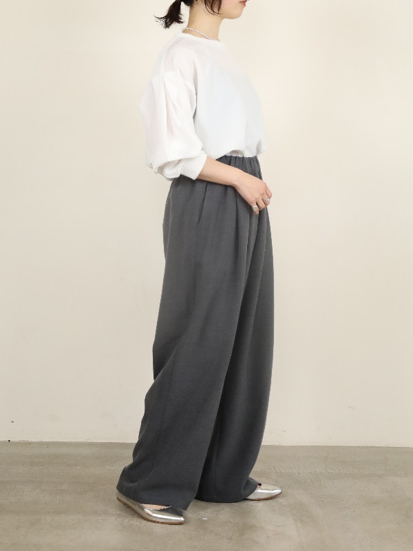 【siro de la bonte】ストレッチツイルタックイージーパンツ