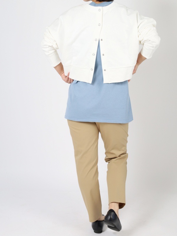 【mjuka】リングドット開き2WAYカーディガン