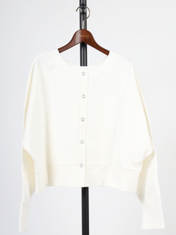 【mjuka】リングドット開き2WAYカーディガン