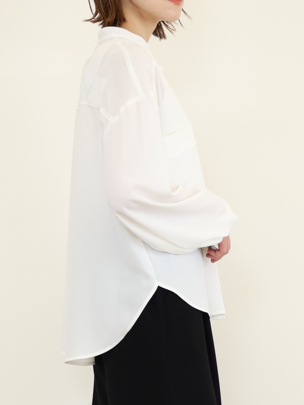 【trois】ジョーゼットバルーン袖ブラウス