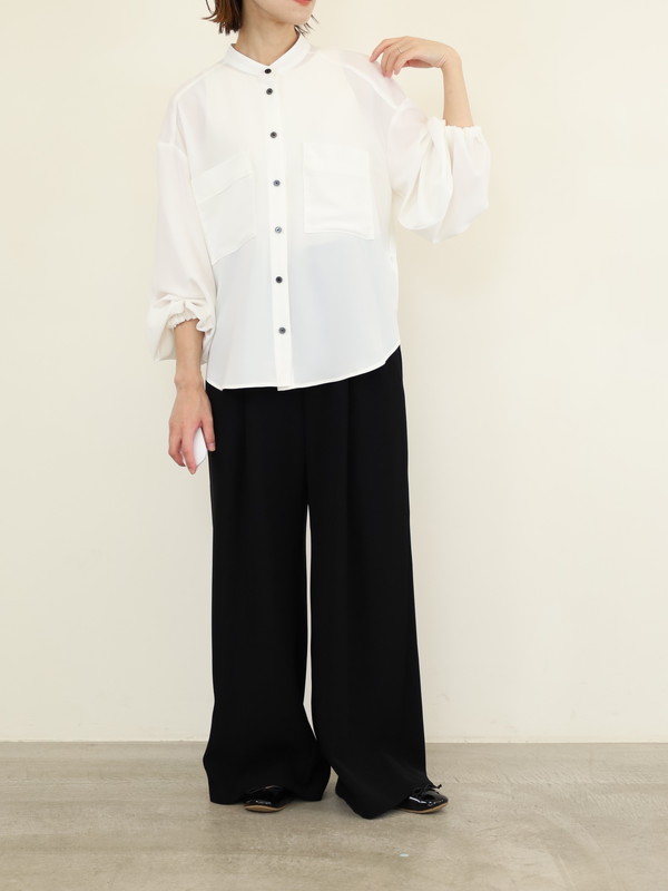 【trois】ジョーゼットバルーン袖ブラウス