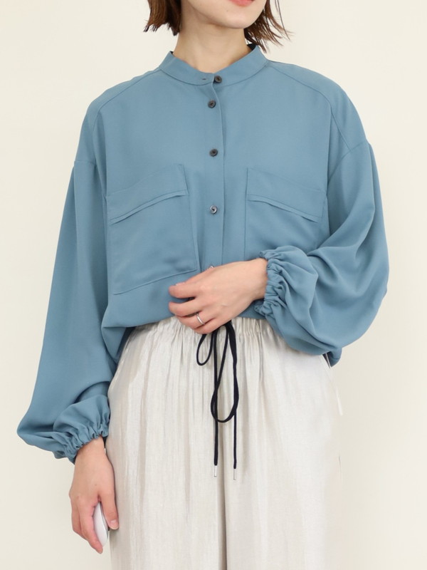 【trois】ジョーゼットバルーン袖ブラウス