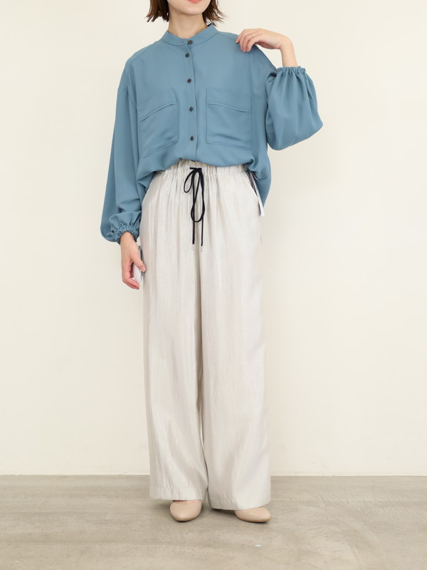 【trois】ジョーゼットバルーン袖ブラウス