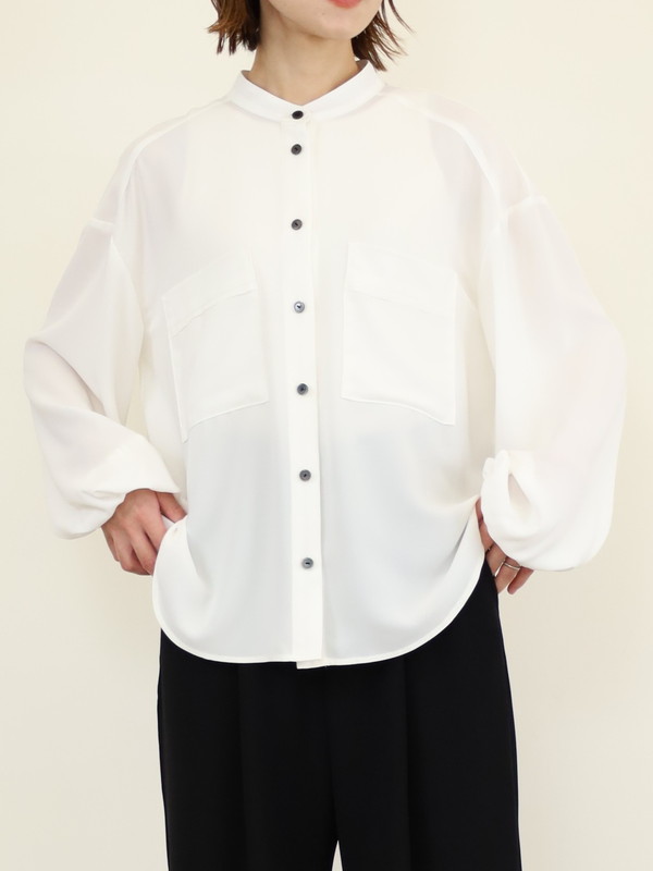 【trois】ジョーゼットバルーン袖ブラウス