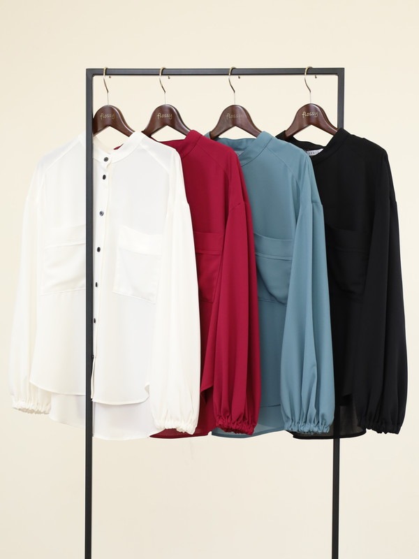 【trois】ジョーゼットバルーン袖ブラウス