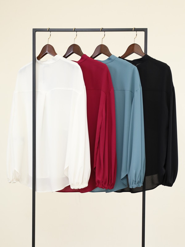 【trois】ジョーゼットバルーン袖ブラウス