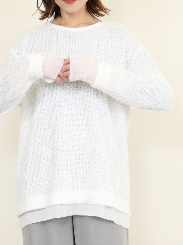 【CYAN TOKYO】チュールコンビフェザートップス